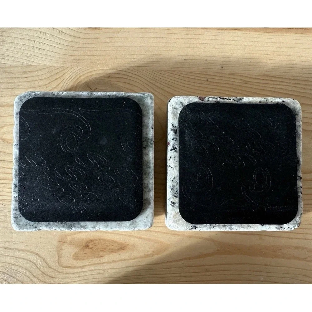 VTG Set Of 2 Granite/Stone Coasters Or Candle Holder Raw Rough No Polish Organic